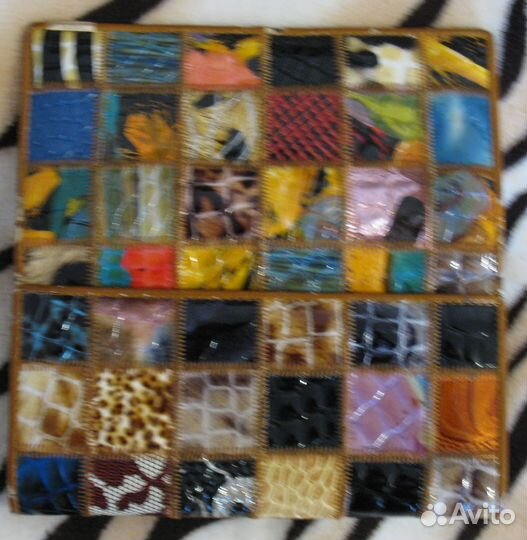 Кошелёк женский пэчворк натуральная кожа (б/у)