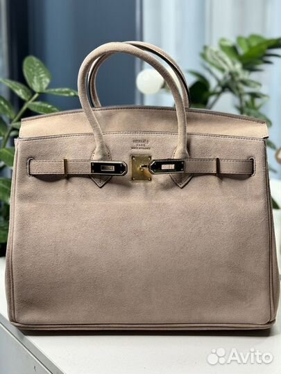 Сумка Hermes Birkin 35 натуральная замша