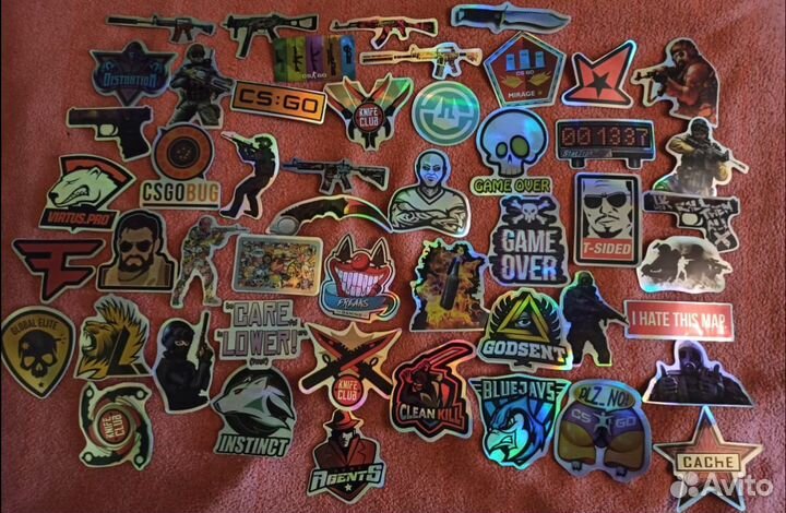 Наклейки металлик