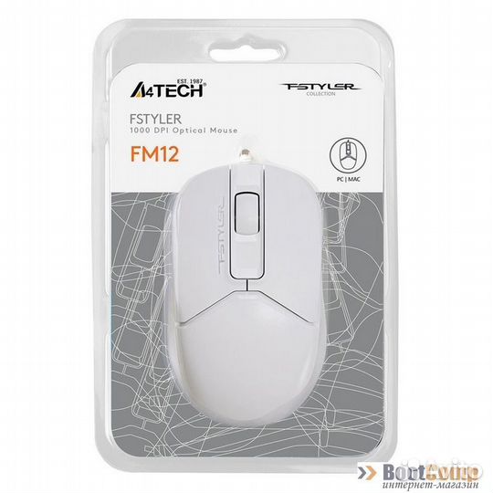 Мышь A4Tech Fstyler FM12 белая