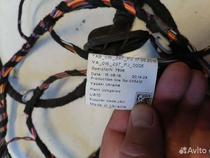 Проводка передней правой двери Фольксваген Поло