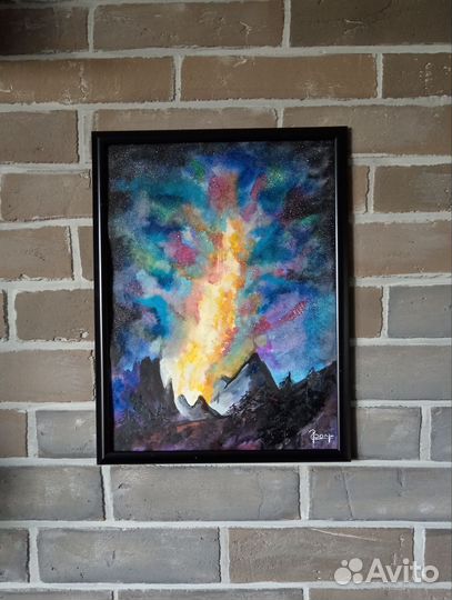 Картина акварель: Космос