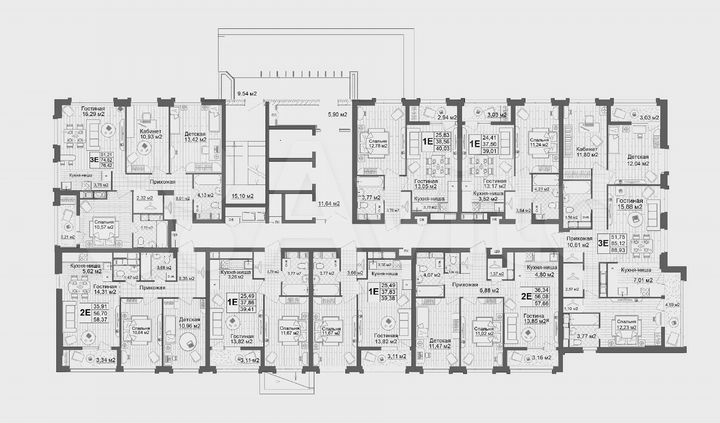 1-к. квартира, 38,6 м², 21/25 эт.