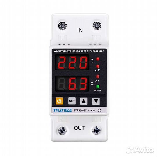 Узм Реле контроля напряжения и тока 80А защитное