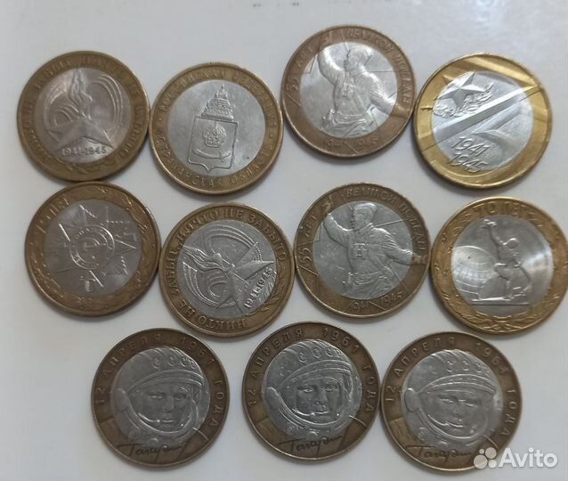 100 Монеты России Юбилейные, магнит, биметалл