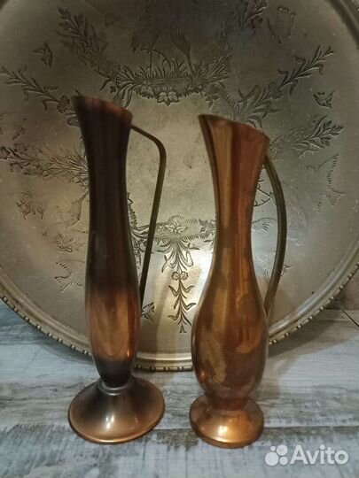 Вазы, кувшины, медь, латунь