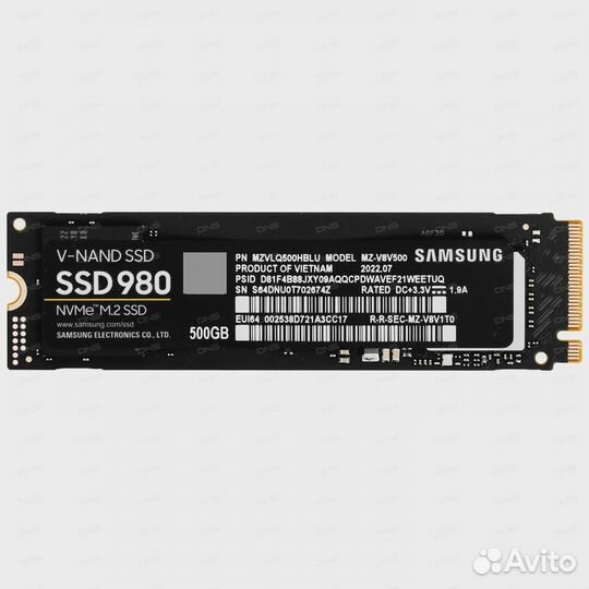 500 гб SSD M.2 накопитель Samsung 980 MZ-V8V500B