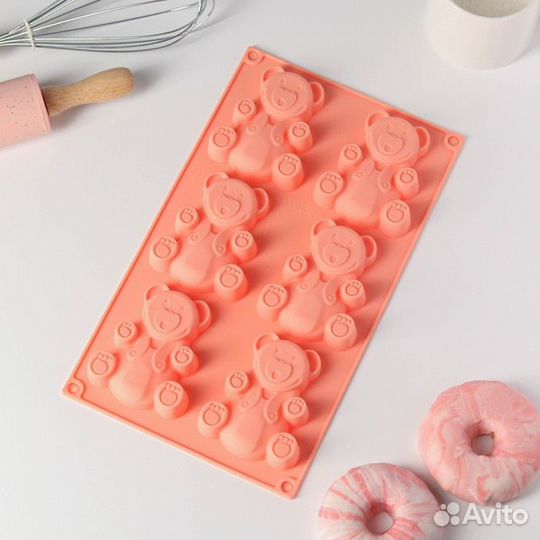 Силиконовая форма для выпечки Доляна «Мишка», 28,5