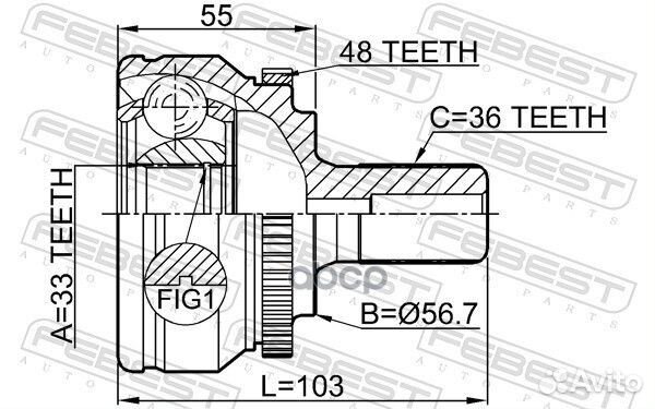 ШРУС 2710-S60A48 2710-S60A48 Febest