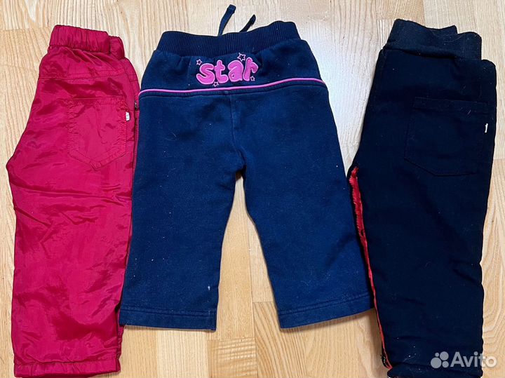 Штаны теплые на девочку пакетом 74 80