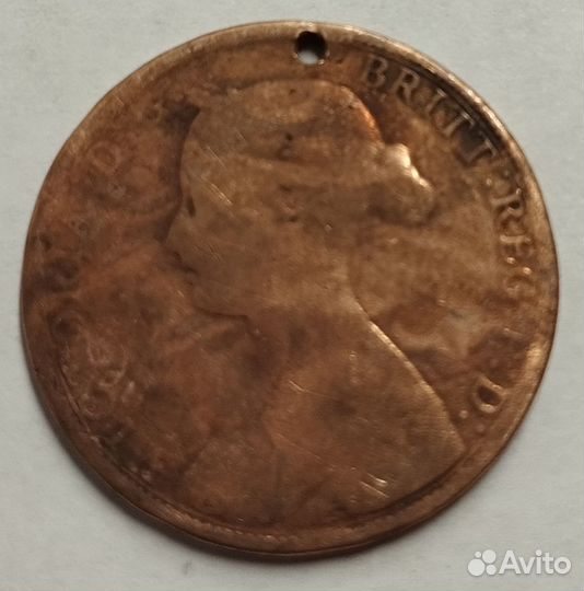 Монета Великобритания 1 пенни (penny) 1861