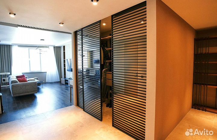 Межкомнатные перегородки. Раздвижные двери из реек