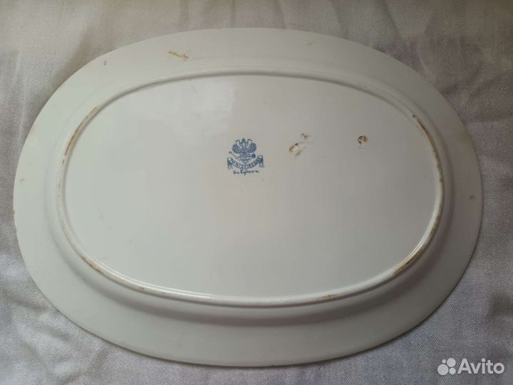 Старинное блюдо, тарелка М. С Кузнецова. Большая