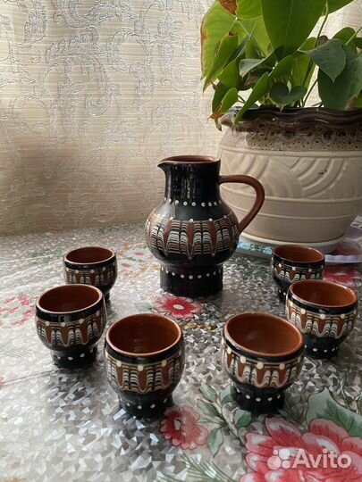 Набор кувшин и стаканы керамика