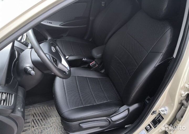 Чехлы на hyundai solaris экокожа (2010-2017)
