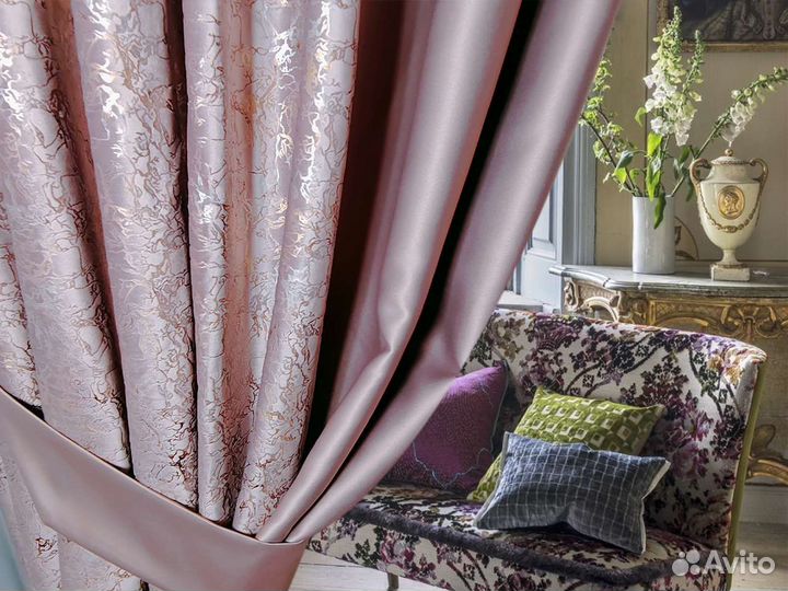 Шторы бархат нежная пудра