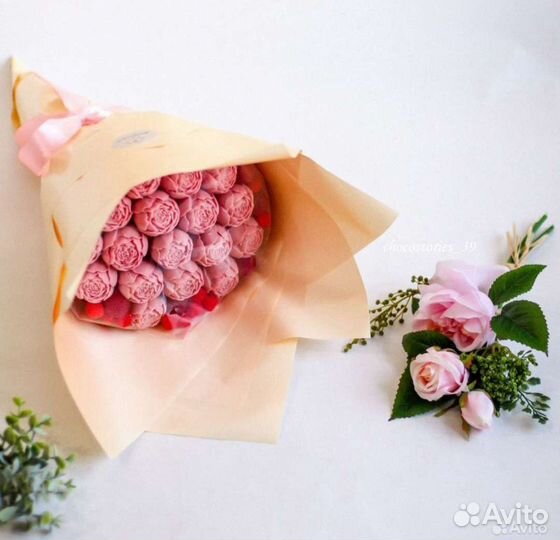 Букет шоколадных цветов/пионы
