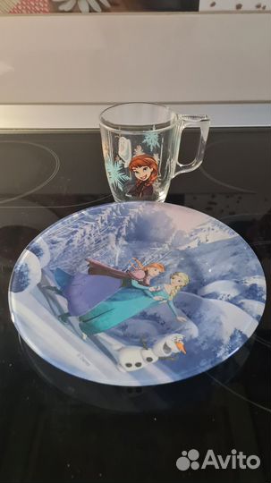 Тарелка.чашка Холодное сердце, hello kitty. Пиала