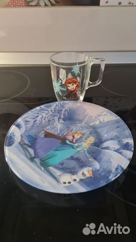 Тарелка.чашка Холодное сердце, hello kitty. Пиала