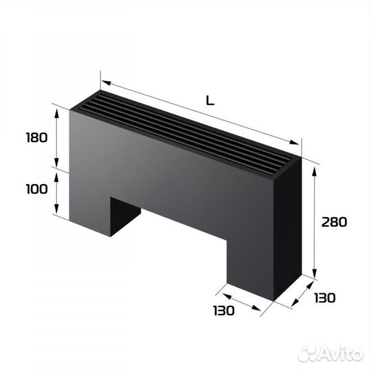 Конвектор напольный Royal Thermo step-180/130/500-3-N-BL-LG-BL