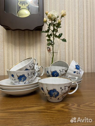 Чайный сервиз Дулево,Синий мак