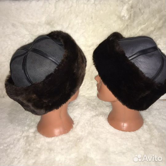 Мужская шапка из овчины