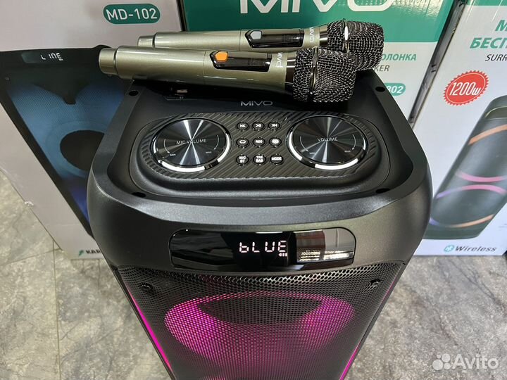 Мощная беспроводная караоке bluetooth колонка mivo