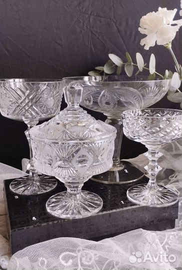 Вазы хрусталь на ножке СССР