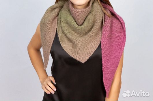 Вязаная шаль из мериносовой шерсти