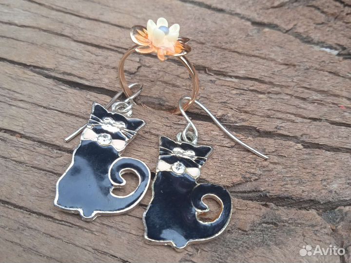 Сережки с колечкам затычки для серёжек в подарок