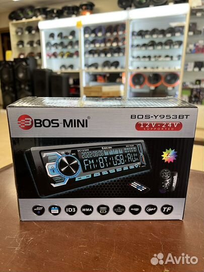 Магнитола Bos-mini 935, 12/24 В, блютуз, 2 пульта