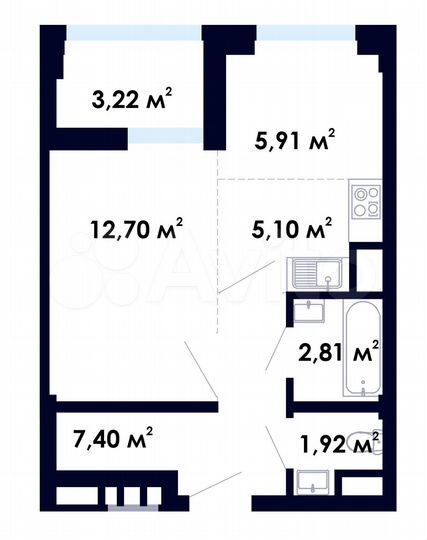 2-к. квартира, 39,1 м², 4/9 эт.