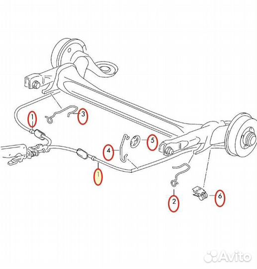 Тросики ручника VW Polo