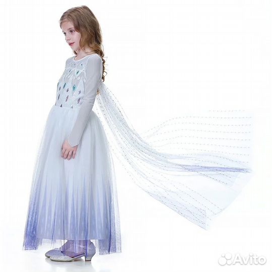 Платье Эльза со шлейфом и аксессуары