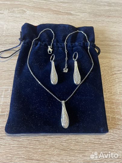 Комплект (сет) Swarovski, серьги и ожерелье