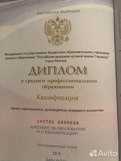 Вокал / сольфеджио / фортепиано/ ансамбль