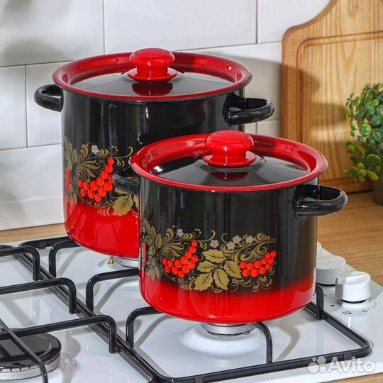 Набор кастрюль 'Рябинка', 2 предмета 3,5 л, 5,5 л