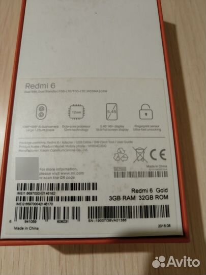 Xiaomi Redmi 6, 3/32 ГБ