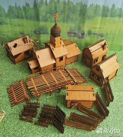 Комплект деревенских домиков