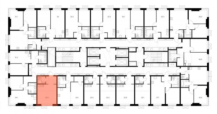 Квартира-студия, 25,5 м², 16/33 эт.