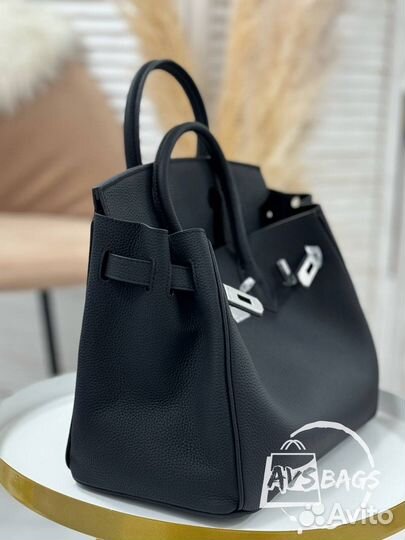 Сумка Hermes Birkin 30 черная кожа серебро