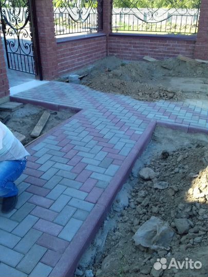 Укладка тротуарная плитка брусчатка
