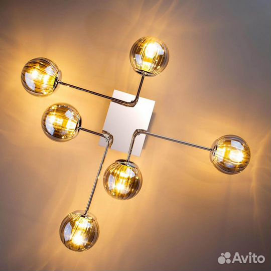 Люстра металл и стекло