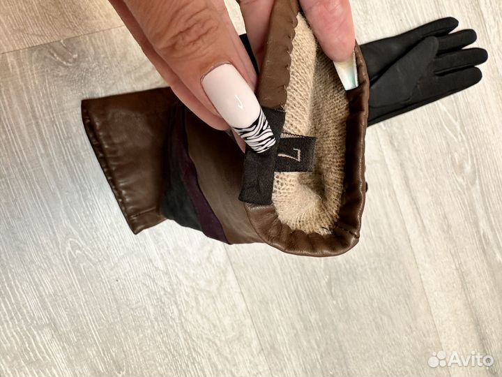 Перчатки женские кожаные размер 7