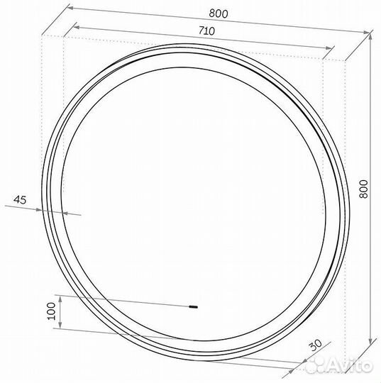 Зеркало круглое stworki Гриндстед 80 белое