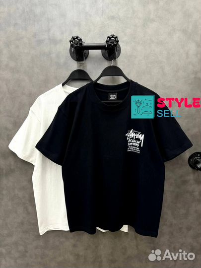 Stussy футболка оверсайз хлопок