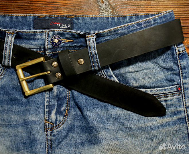 Ремень мужской натуральная кожа пряжка латунь