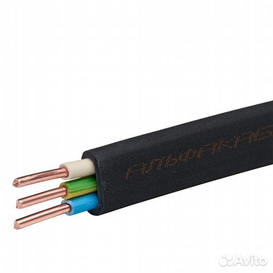 Кабель ввг-Пнг(А) 3х1.5 ок (N PE) 0.66кВ (бухта 20м) (шт) альфакабель 45995