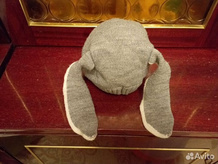 Шапочка зайка для новорождённых демисезонная