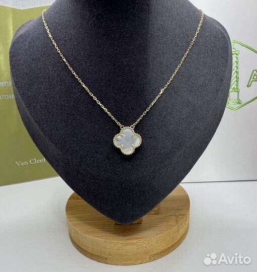 Колье Van Cleef золото Ван клиф клевер